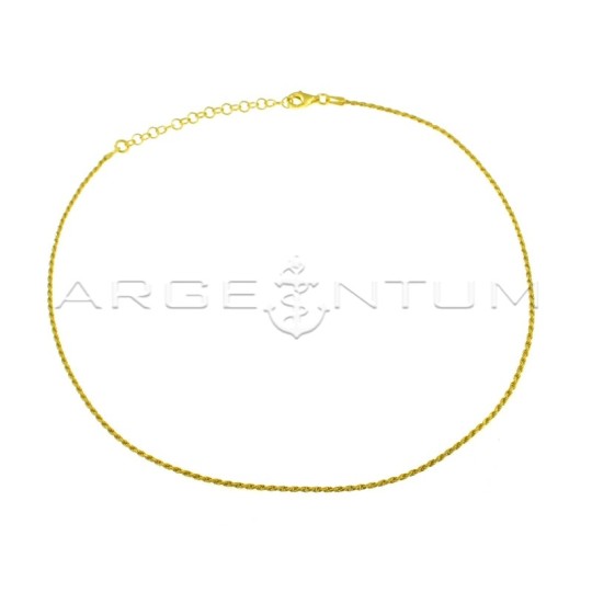 Collarino maglia funetta da 1,5 mm placcato oro giallo in argento 925