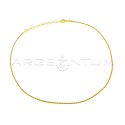 Yellow gold plated 1.5 mm rope link necklace in 925 silver