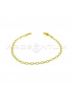 Yellow gold plated oval mesh bracelet ø 3.5 mm in 925 silver