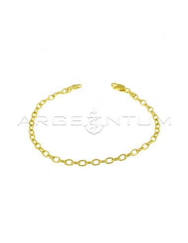 Yellow gold plated oval mesh bracelet ø 3.5 mm in 925 silver