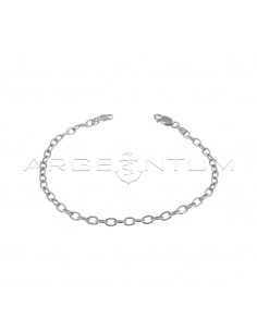 White gold plated oval mesh bracelet ø 3.5 mm in 925 silver
