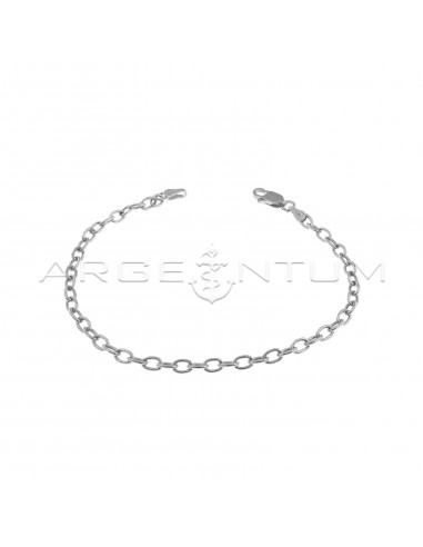 White gold plated oval mesh bracelet ø 3.5 mm in 925 silver