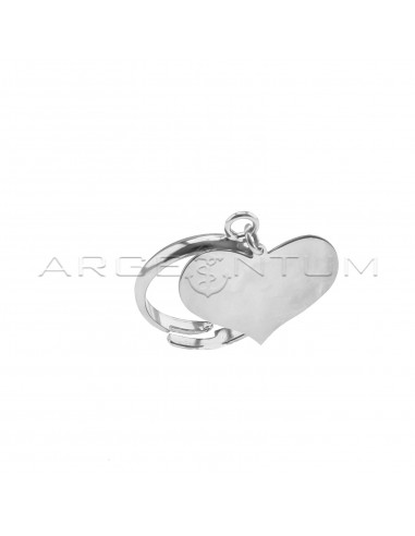 Adjustable ring with heart plate...