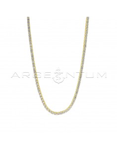 Collana tennis di zirconi bianchi da ø 3 mm placcata oro giallo in argento 925