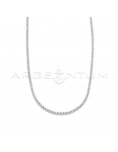 White gold plated tennis necklace of ø 2 mm in 925 silver