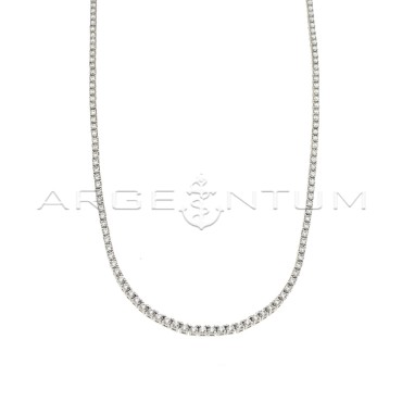 White gold plated tennis necklace of ø 2 mm in 925 silver