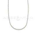 White gold plated tennis necklace of ø 2 mm in 925 silver