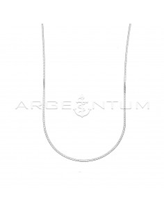 White gold plated flat ear link chain in 925 silver