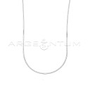 Catenina maglia spiga piatta placcata oro bianco in argento 925