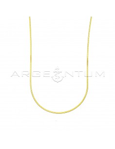 Yellow gold plated flat ear link chain in 925 silver (50 cm)