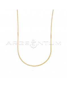 Rose gold plated flat ear link chain in 925 silver