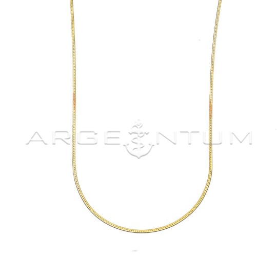 Catenina maglia spiga piatta placcata oro rosa in argento 925