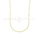 Yellow gold plated flat ear link chain in 925 silver