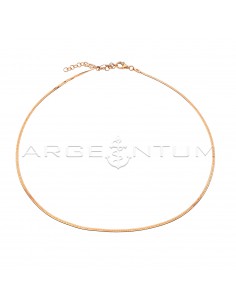 Rose gold plated flat ear mesh necklace in 925 silver