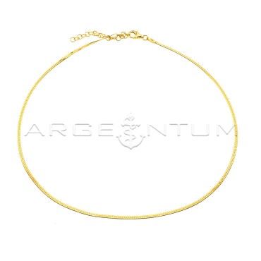 Collarino maglia spiga piatta placcato oro giallo in argento 925