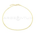 Collarino maglia spiga piatta placcato oro giallo in argento 925