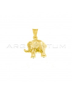 Yellow gold plated paired elephant pendant in 925 white silver