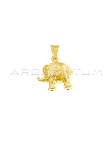 Yellow gold plated paired elephant pendant in 925 white silver