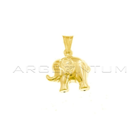 Ciondolo elefante accoppiato placcato oro giallo in argento bianco 925