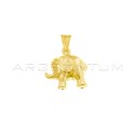 Yellow gold plated paired elephant pendant in 925 white silver