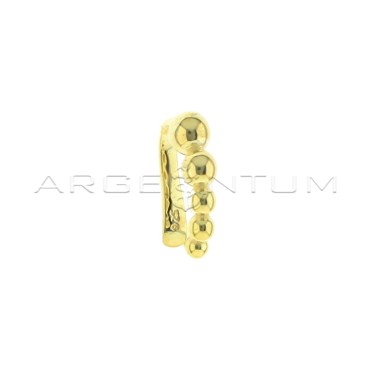 Ear cuff a sfere degradè placcato oro giallo in argento 925