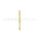 Ear cuff rettangolare a sezione quadrata semizirconato bianco placcato oro giallo in argento 925