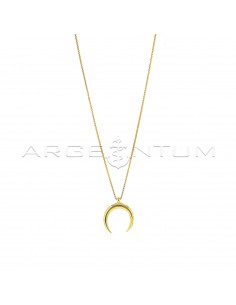 Venetian chain necklace with rounded moon pendant with yellow gold-plated passing chain in 925 silver