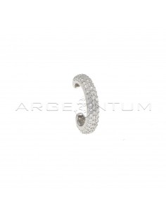 White gold plated white zircon ear cuff in 925 silver