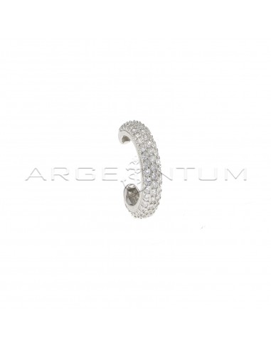 White gold plated white zircon ear cuff in 925 silver