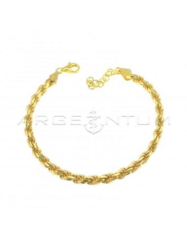 Yellow gold plated rope link bracelet...