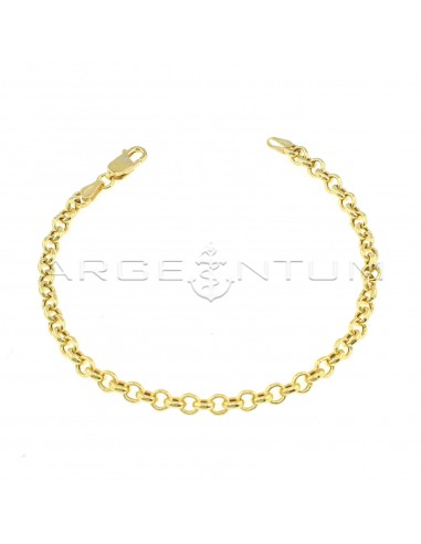 Yellow gold plated 4 mm rolo link bracelet in 925 silver