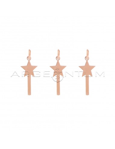 925 silver rose gold plated magic wand charms (3 pcs.)