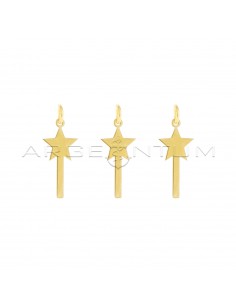 925 silver plated yellow gold plated magic wand charms (3 pcs.)