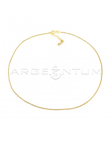 Yellow gold plated twist necklace in 925 silver