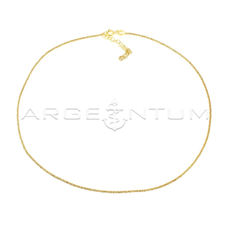 Yellow gold plated twist necklace in 925 silver