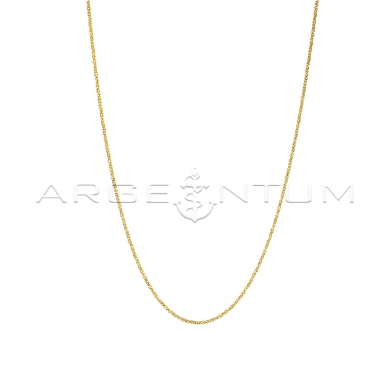 Yellow gold plated twist necklace in 925 silver