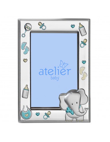 Atelier Portafoto con elefantino celeste linea Baby