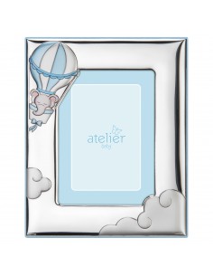 Photo frame with light blue hot air balloon Baby line