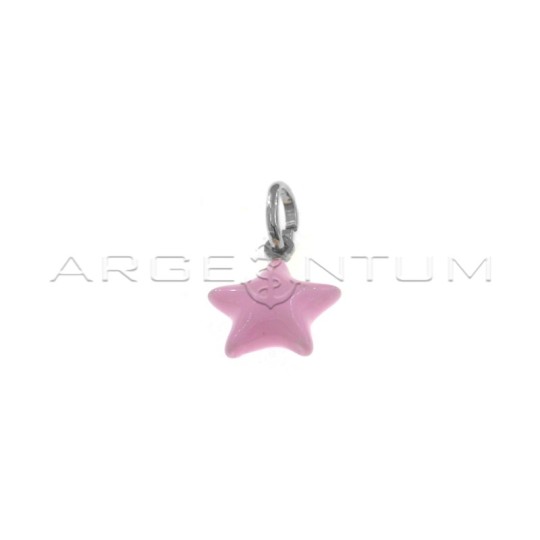 Ciondolo stella accoppiato smaltato rosa in argento 925