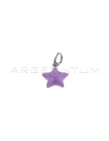 Purple enameled paired star pendant...