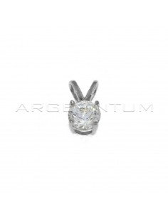 4 mm 4-pronged light point pendant with white gold-plated counter-link in 925 silver