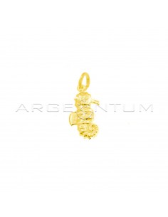Ciondolo cavalluccio marino accoppiato placcato oro giallo in argento 925