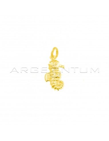 Yellow gold plated paired seahorse pendant in 925 silver