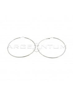 Hidden circle earrings ø 80 mm plated white gold in 925 silver