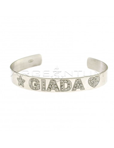 Adjustable band rigid bracelet with...