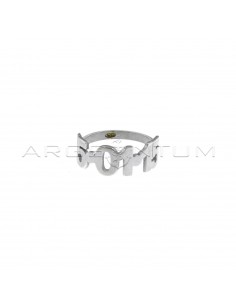 White gold plated date ring in 925 silver