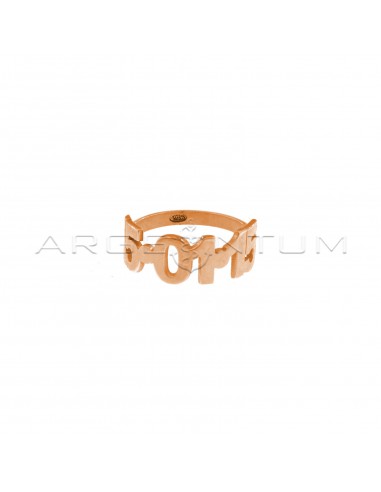 Rose gold plated date ring in 925 silver
