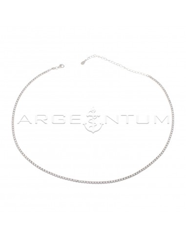 White gold plated tennis necklace of...