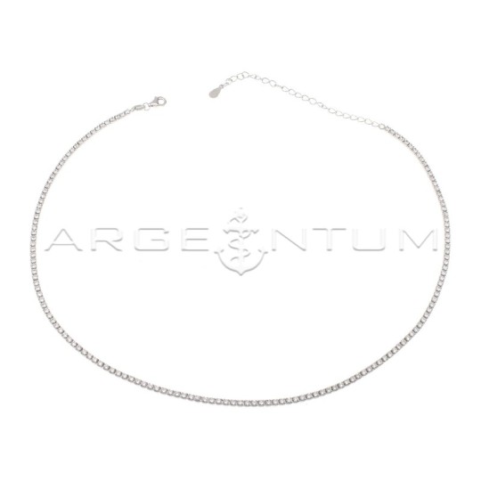 White gold plated tennis necklace of ø 2 mm in 925 silver