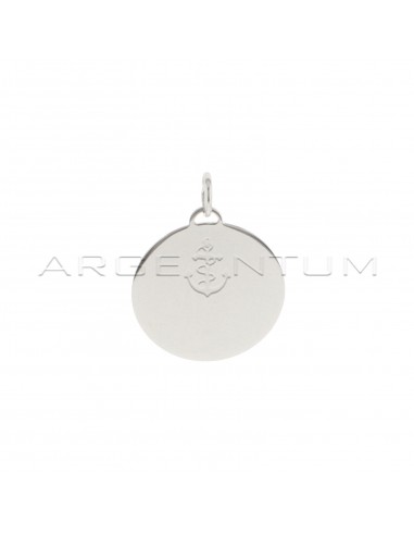 Smooth round medal ø 26 mm white gold...